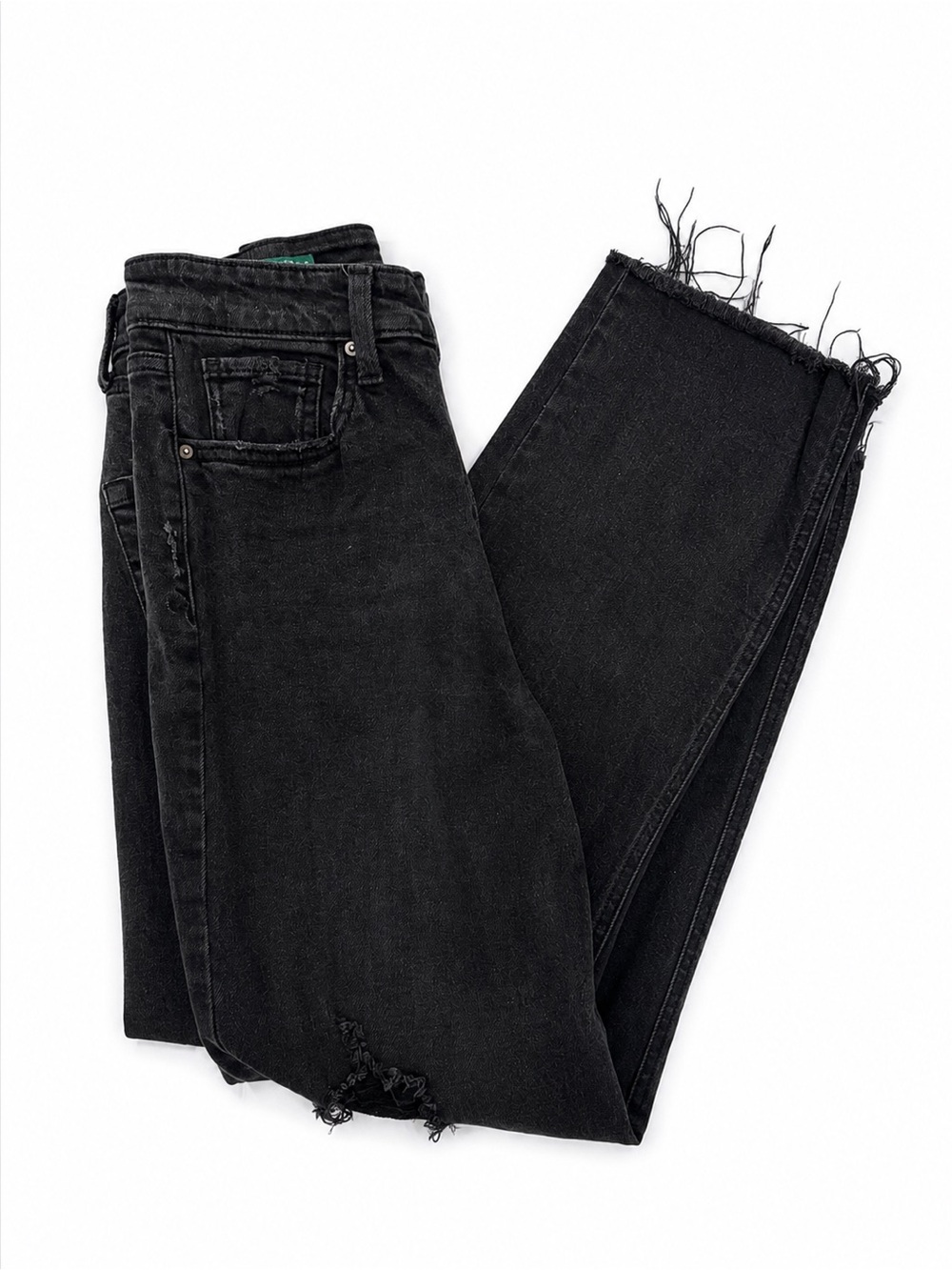 Wild Fable Black Distressed High Rise Jeans Raw Hem